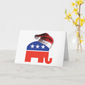 Republikeinse Olifant de Kerstman Kaart (Gele Bloem)