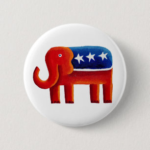 Republikeinse Olifant Ronde Button 5,7 Cm