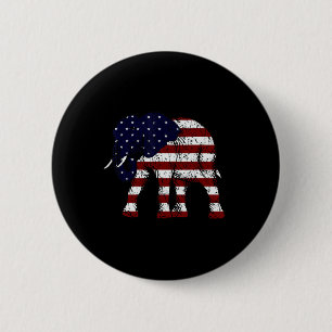 Republikeinse Olifant Verweerde Amerikaanse Vlag G Ronde Button 5,7 Cm