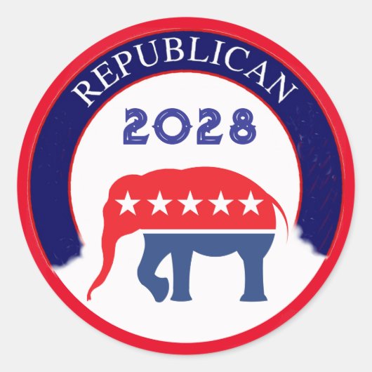Republikeinse Partij 2028 Ronde Sticker (Voorkant)