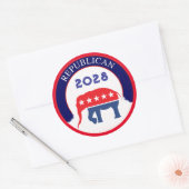 Republikeinse Partij 2028 Ronde Sticker (Envelop)