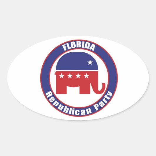 Republikeinse Partij van Florida Ovale Sticker (Voorkant)