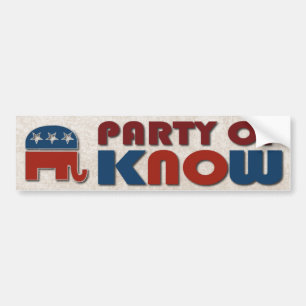 Republikeinse Partij van Weet Grappig GOP Politiek Bumpersticker