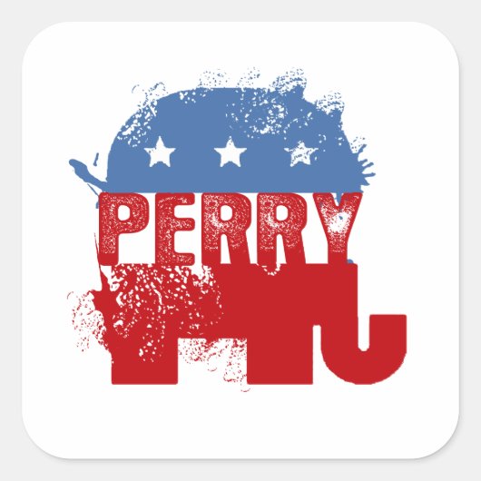 REPUBLIKEINSE PERRY VIERKANTE STICKER (Voorkant)