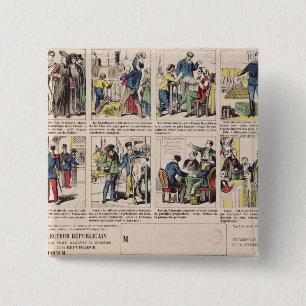 Republikeinse propaganda vierkante button 5,1 cm