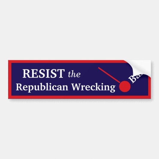 Republikeinse Wrecking Ball Bumpersticker (Voorkant)