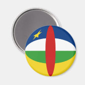 République centrafricaine Fisheye Drapeau Aimant (Recto/Verso)