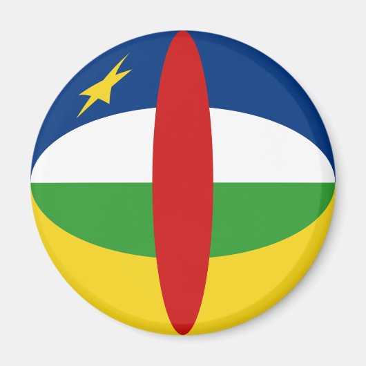 République centrafricaine Fisheye Drapeau Aimant (Devant)