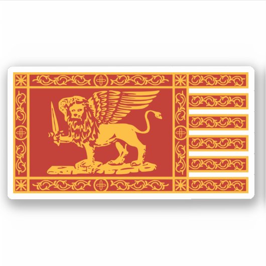 République de Venise, Italie Sticker Drapeau (Devant)