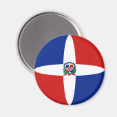 République Dominicaine Aimant Drapeau de Fisheye (Recto/Verso)