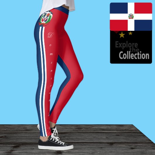 République Dominicaine leggings de mode, Drapeau /