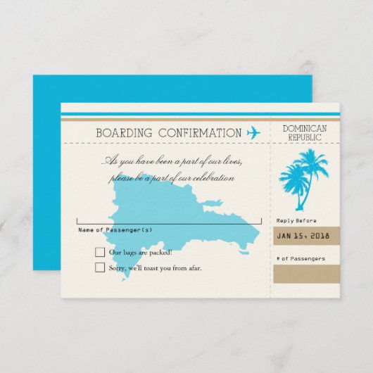 République dominicaine RSVP Palm Tree (Devant / Derrière)