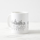 République Dominicaine Stylisé Skyline Café Mug (Devant gauche)