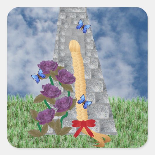 Repunzel Vierkante Sticker (Voorkant)