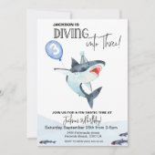 Requin 3e invitation pour enfants anniversaire (Devant)