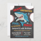 Requin Anniversaire Piscine Fête Invitations (Devant)