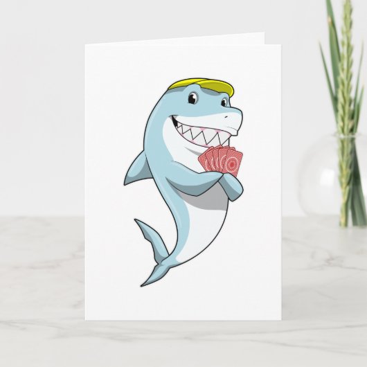 Requin au Poker avec cartes de Poker (Devant)