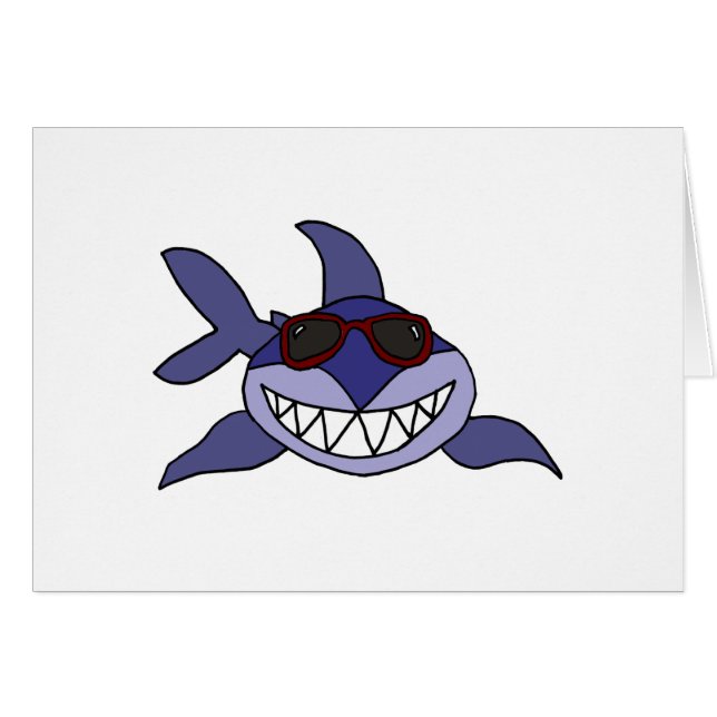 Requin bleu drôle avec des lunettes de soleil (Devant horizontal)