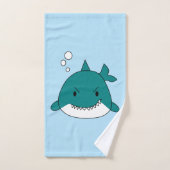 Requin bleu et blanc de dessin animé (Serviette à main)