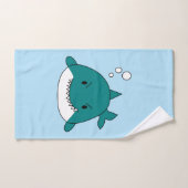 Requin bleu et blanc de dessin animé (Serviette à main)