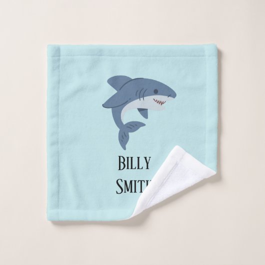 Requin bleu mignon personnalisé (Gant de toilette)