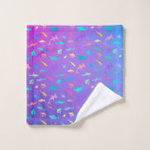 Requin coloré sous la mer School Party (Gant de toilette)