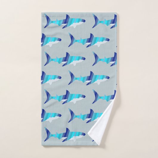 Requin dans les tons bleu (Serviette à main)