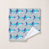 Requin dans les tons bleu (Gant de toilette)