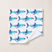 Requin dans les tons de la serviette bleue (Gant de toilette)