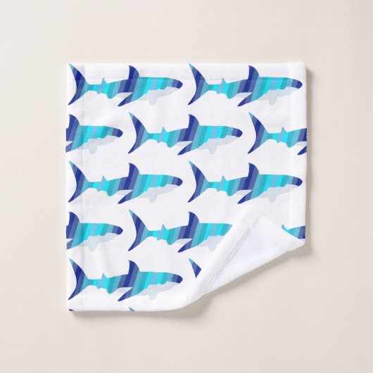 Requin dans les tons de la serviette bleue (Gant de toilette)