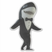 Requin dans tux classe autocollant mignon (Devant)