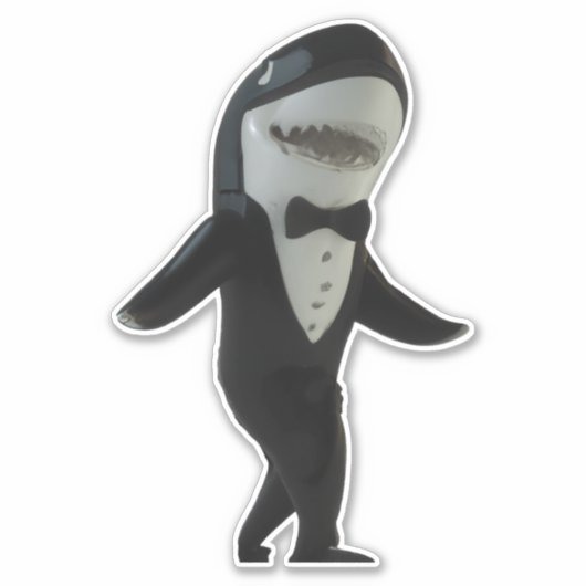 Requin dans tux classe autocollant mignon (Devant)