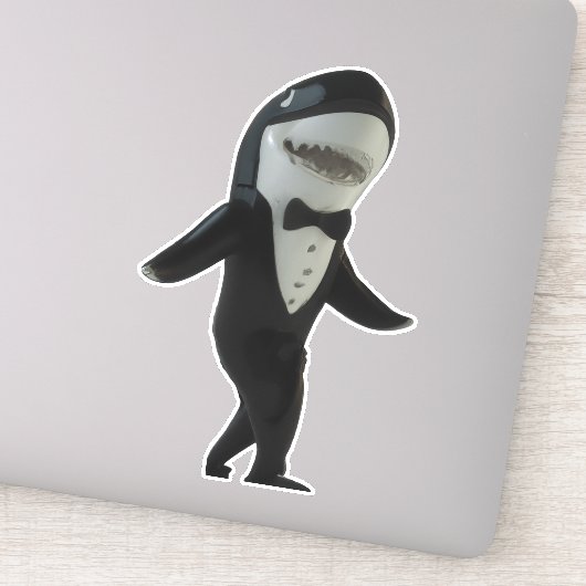 Requin dans tux classe autocollant mignon (Détail)