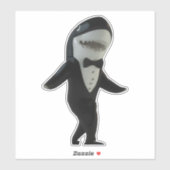 Requin dans tux classe autocollant mignon (Feuille)
