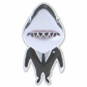Requin dans tux classe autocollant mignon (Devant)
