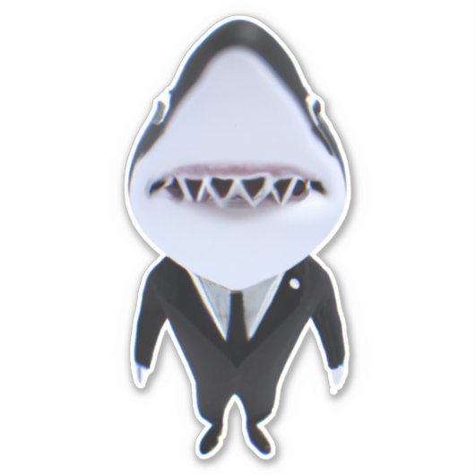 Requin dans tux classe autocollant mignon (Devant)