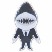 Requin dans tux classe autocollant mignon (Devant)