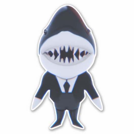 Requin dans tux classe autocollant mignon (Devant)