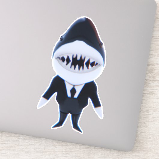 Requin dans tux classe autocollant mignon (Détail)