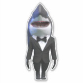 Requin dans tux classe autocollant mignon (Devant)