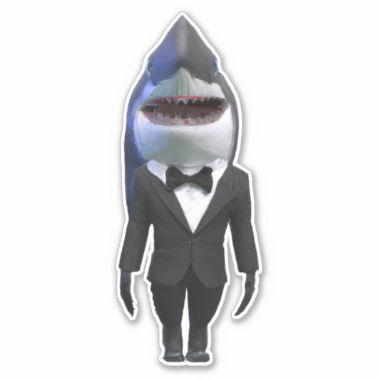 Requin dans tux classe autocollant mignon (Devant)