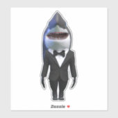 Requin dans tux classe autocollant mignon (Feuille)