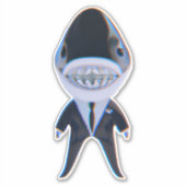 Requin dans tux classe autocollant mignon (Devant)