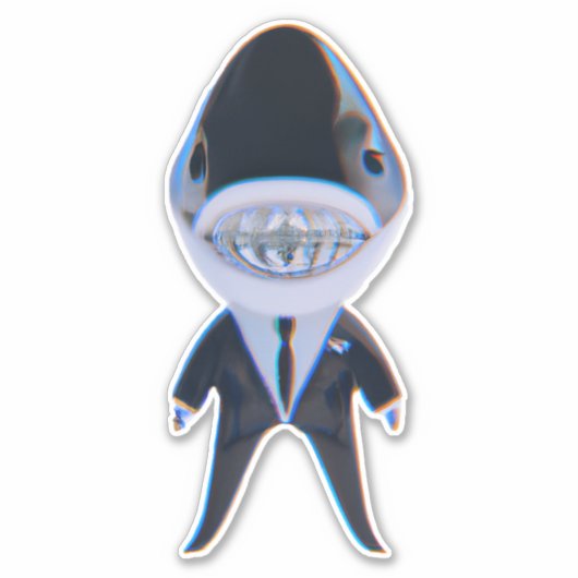 Requin dans tux classe autocollant mignon (Devant)