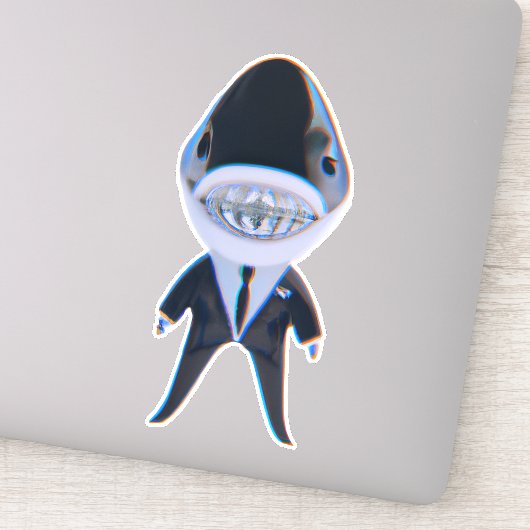 Requin dans tux classe autocollant mignon (Détail)