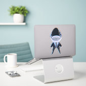 Requin dans tux classe autocollant mignon (Ordinateur portable sur le bureau)