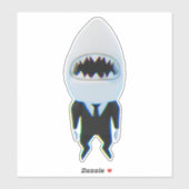 Requin dans tux classe autocollant mignon (Feuille)
