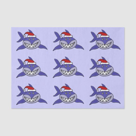 Requin drôle en papier de soie de soie de Noël de (Recto)