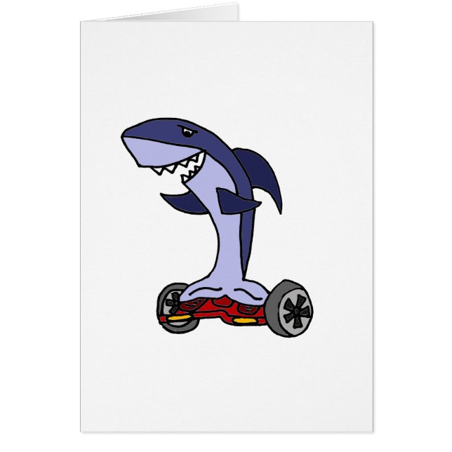 Requin drôle sur Hoverboard rouge (Devant)