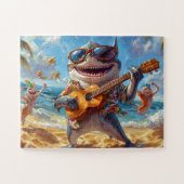 Requin en Vacances Tropicales - Puzzle Joyeux (Horizontal)
